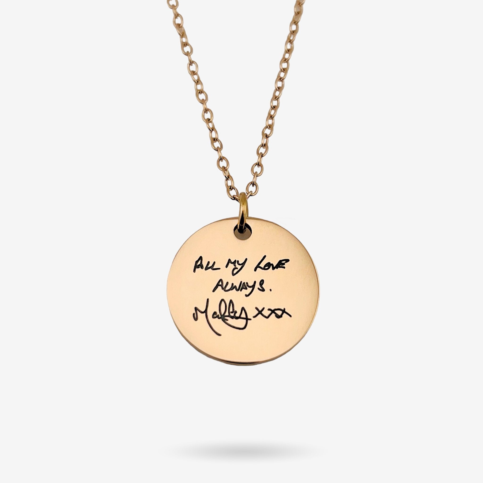 Handwriting Disc Necklace - MemoriesMade