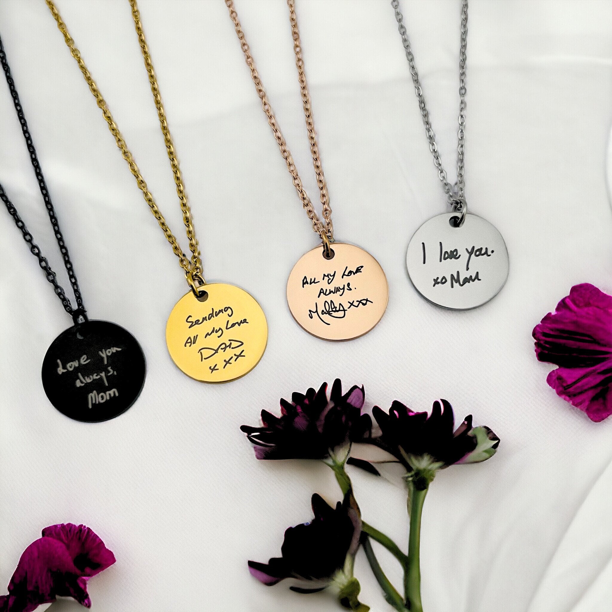 Handwriting Disc Necklace - MemoriesMade