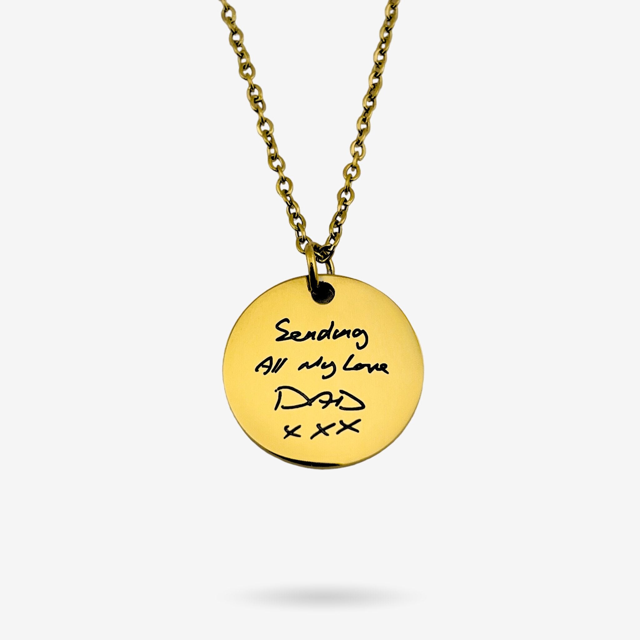 Handwriting Disc Necklace - MemoriesMade