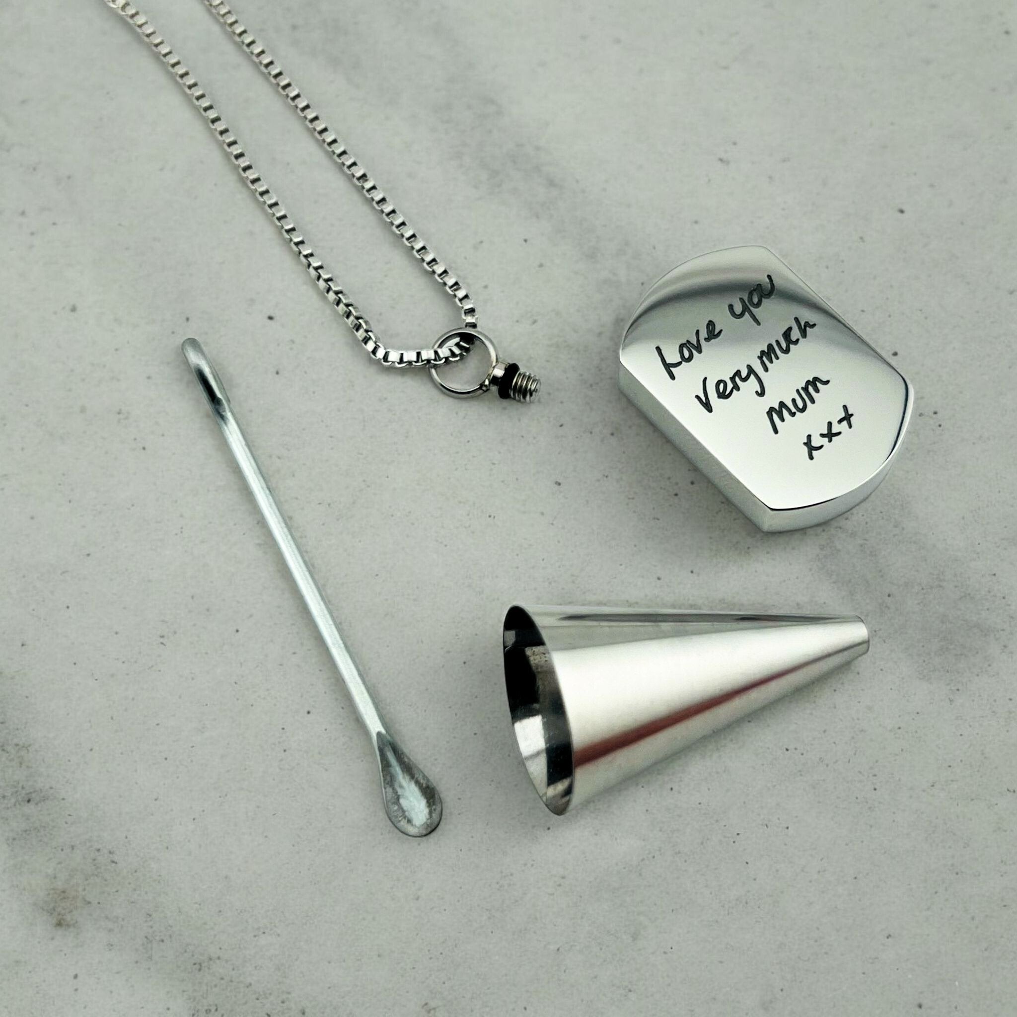 Handwriting Dog Tag Urn Necklace - MemoriesMade