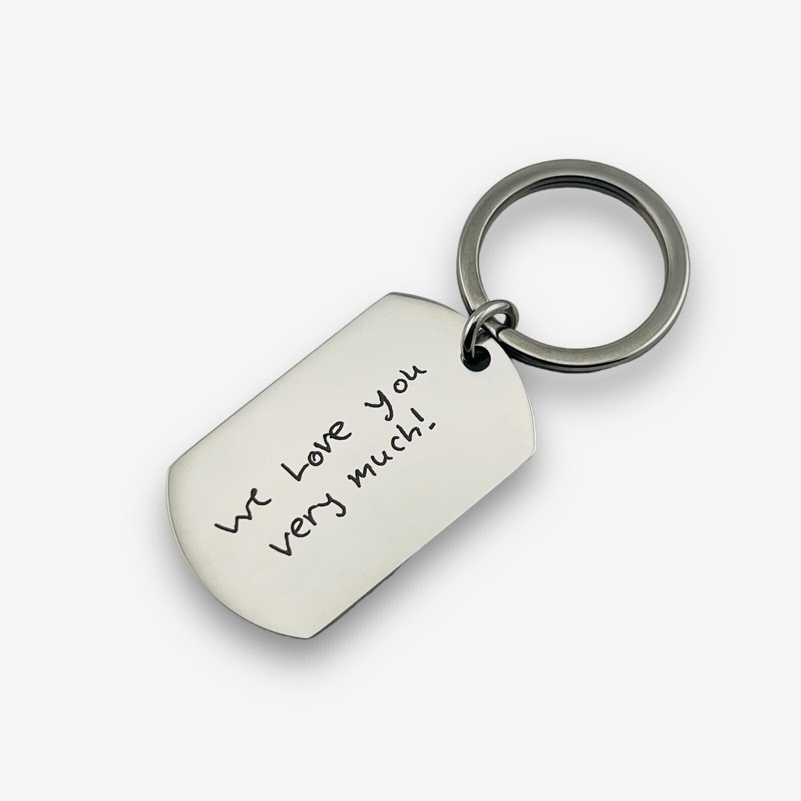 Handwriting Flat Bar Keychain