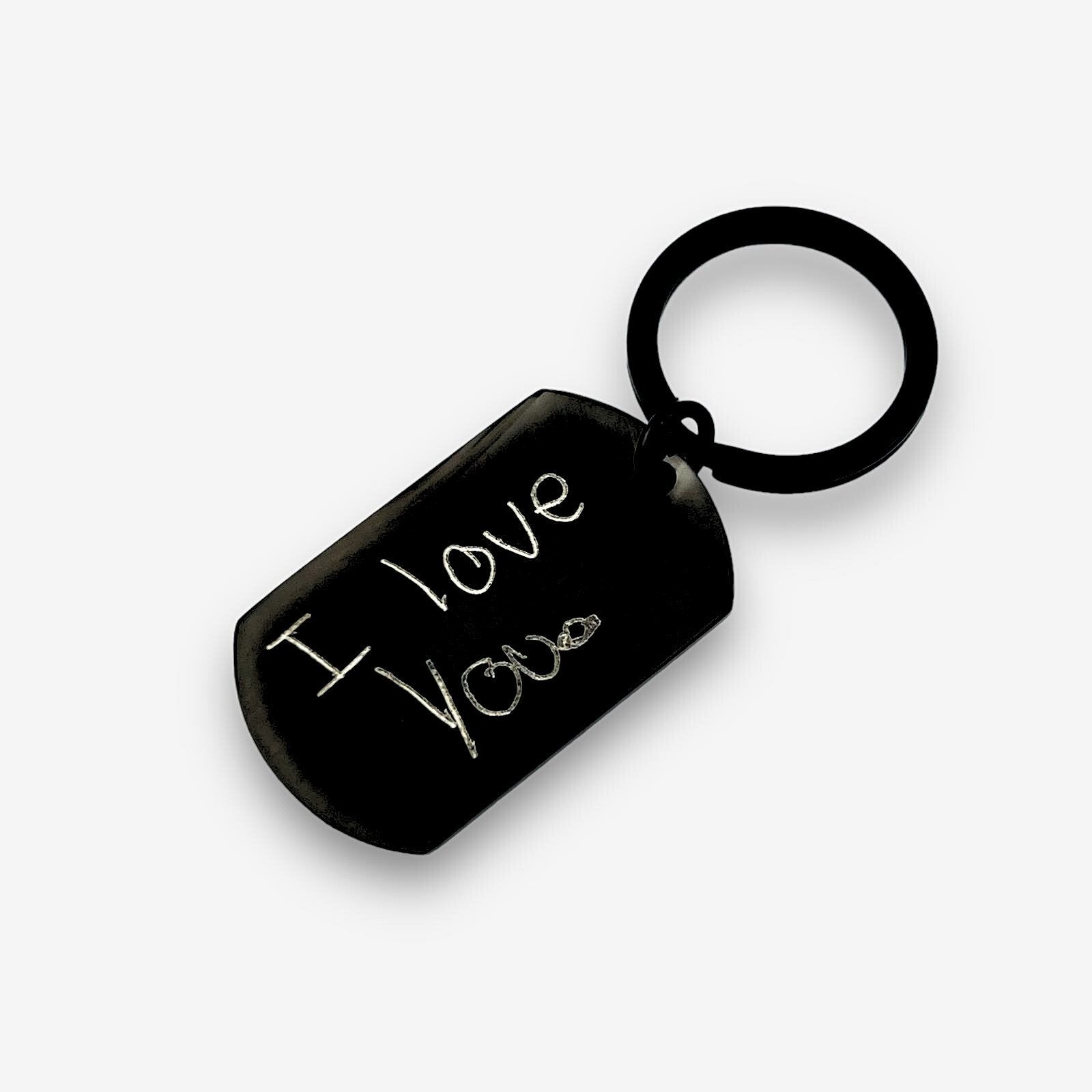 Handwriting Flat Bar Keychain