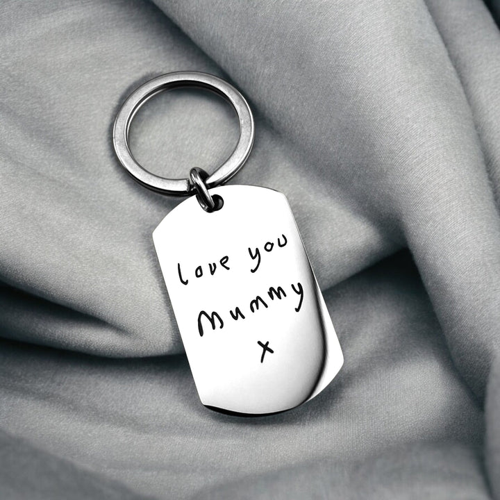 Handwriting Flat Bar Keychain - MemoriesMade