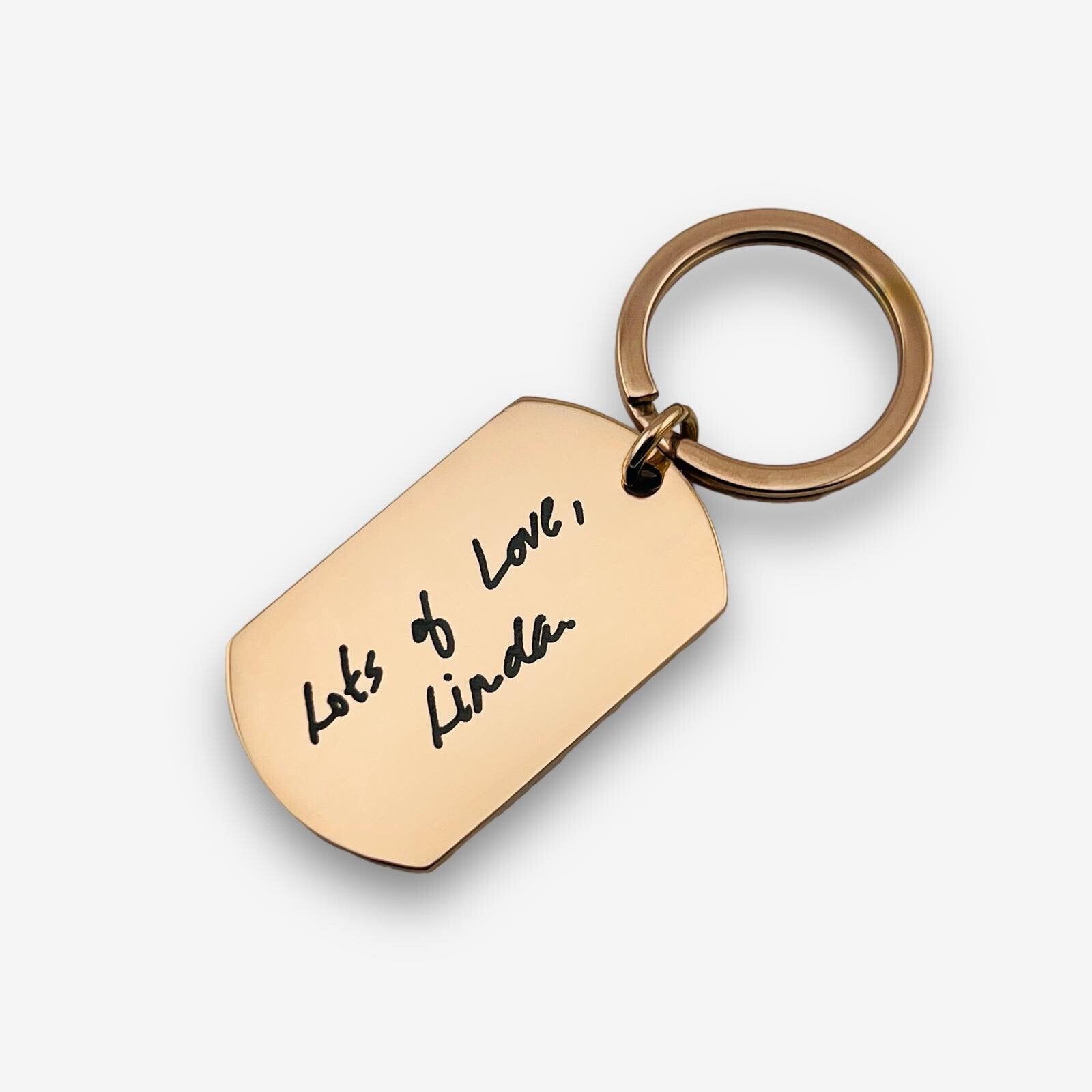 Handwriting Flat Bar Keychain