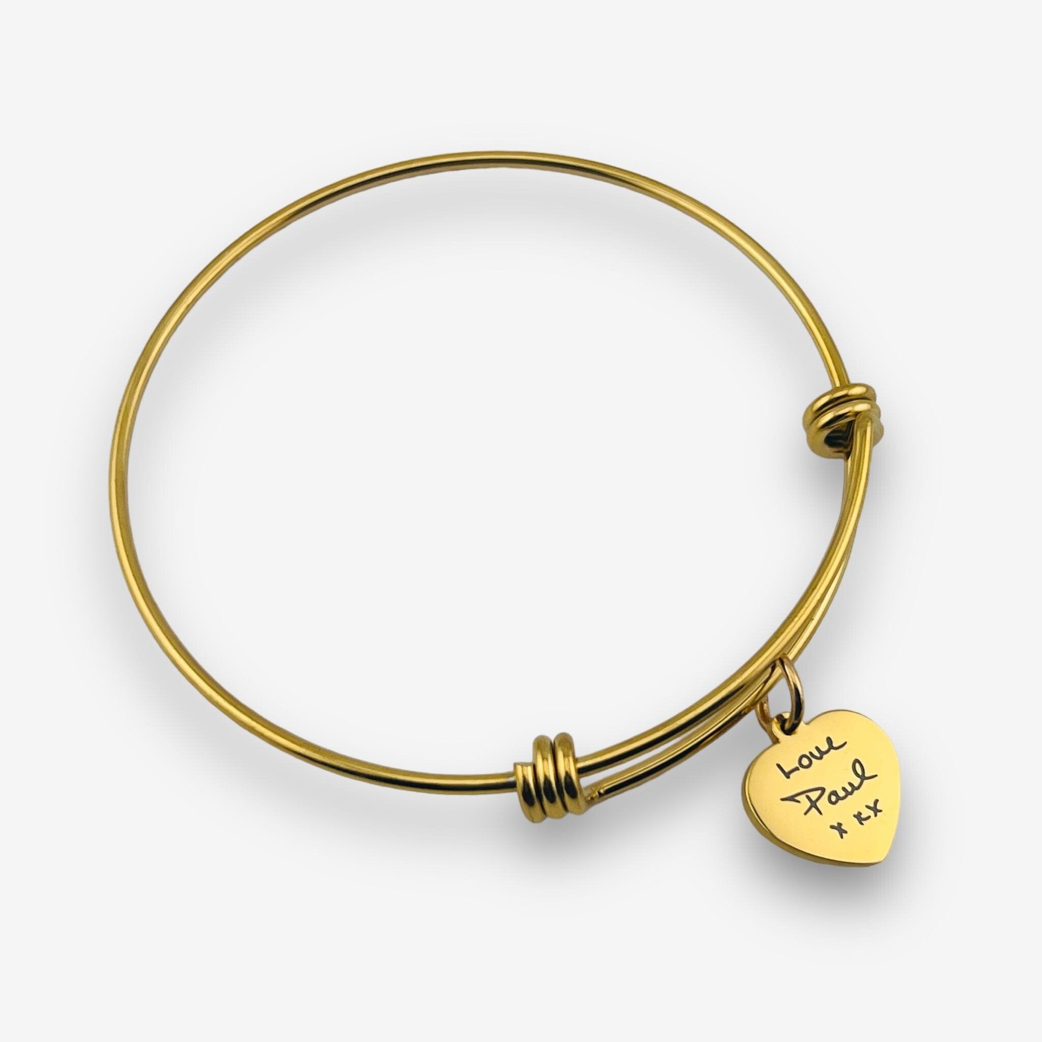 Handwriting Heart Bangle