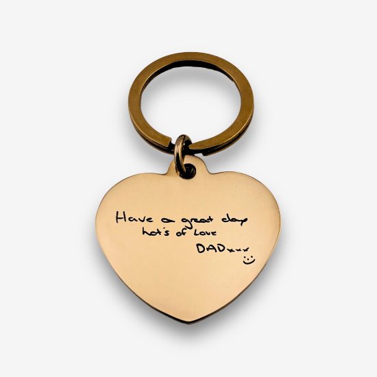 Handwriting Heart Keychain