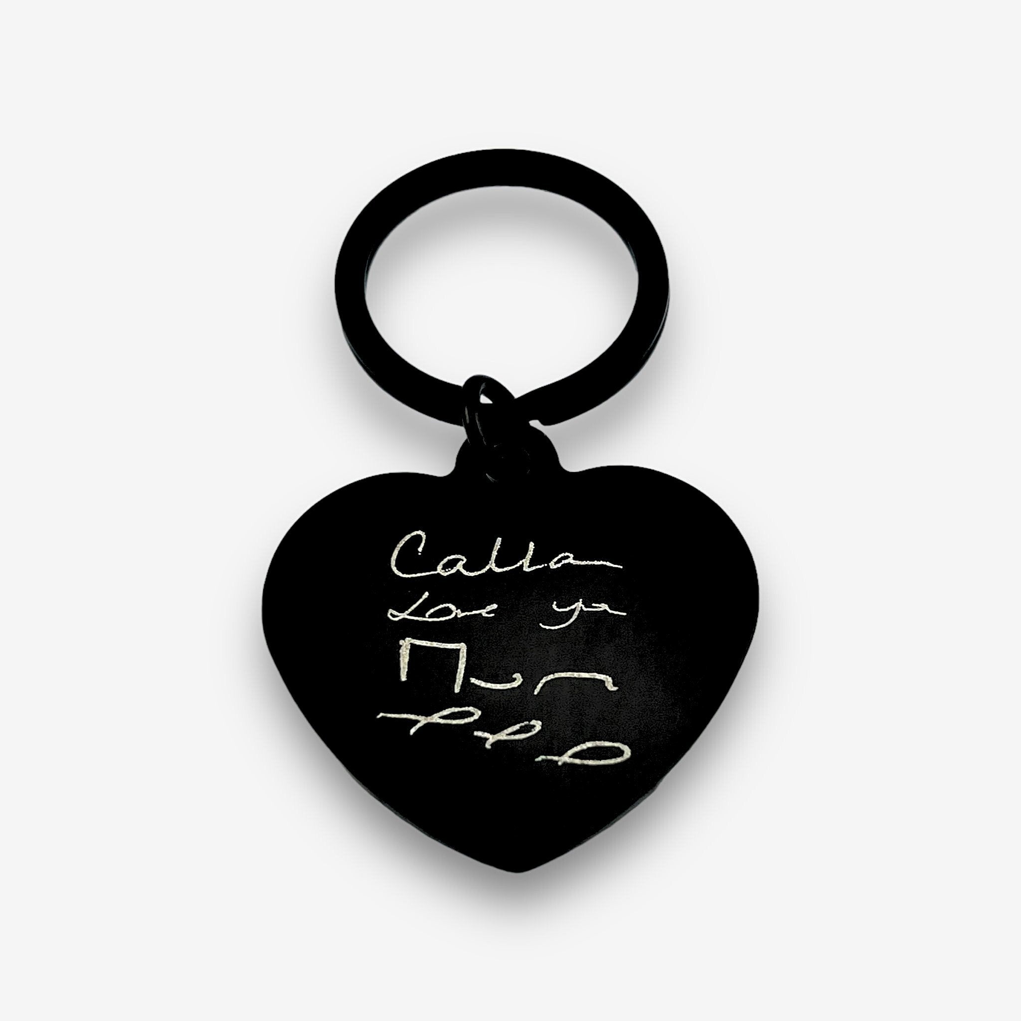 Handwriting Heart Keychain