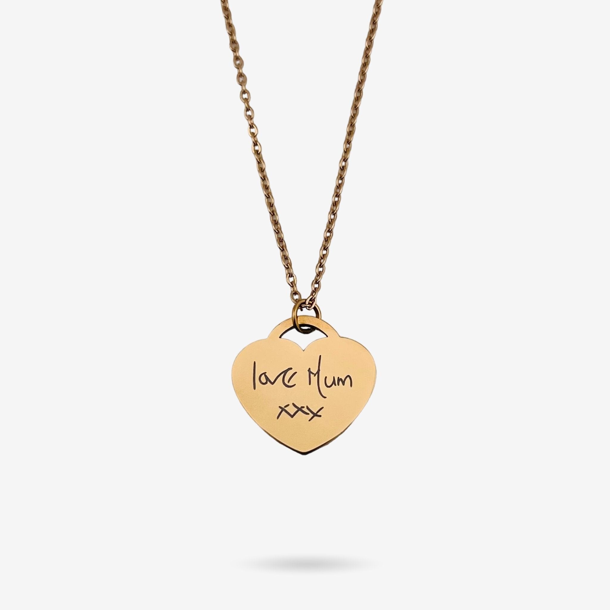 Handwriting Heart Necklace