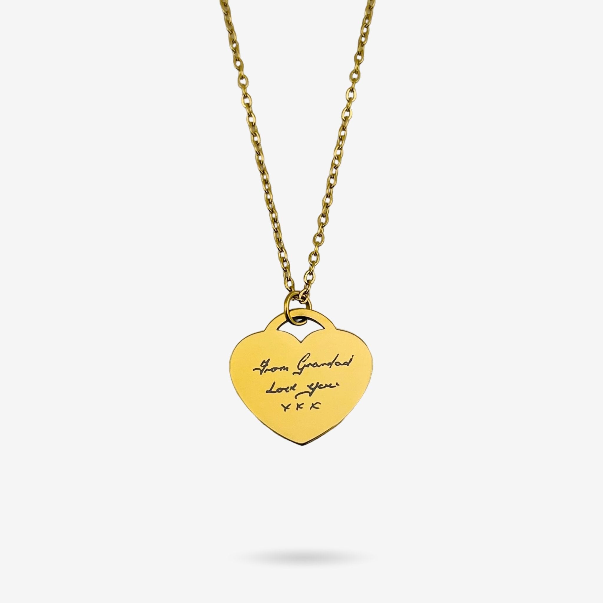 Handwriting Heart Necklace