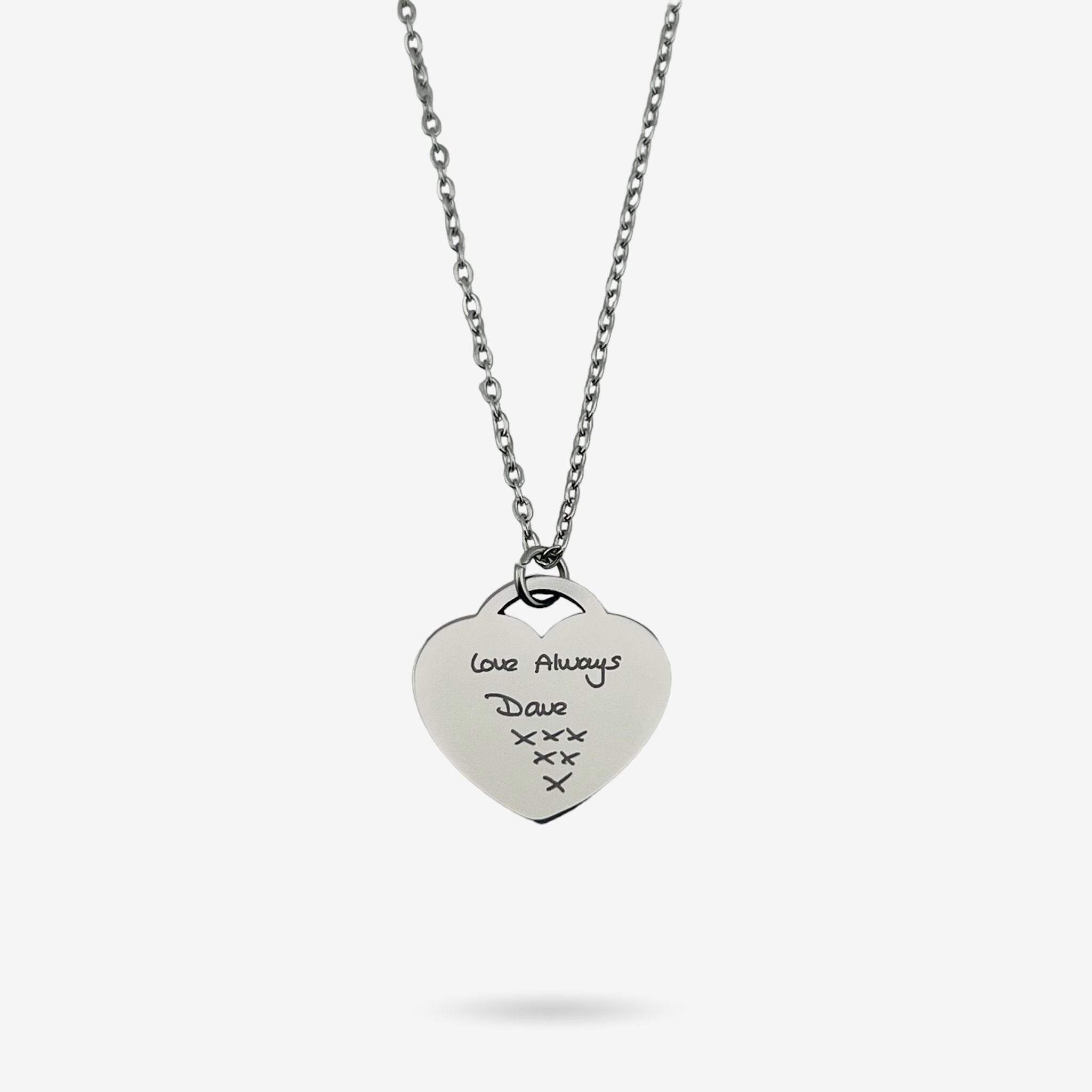 Handwriting Heart Necklace