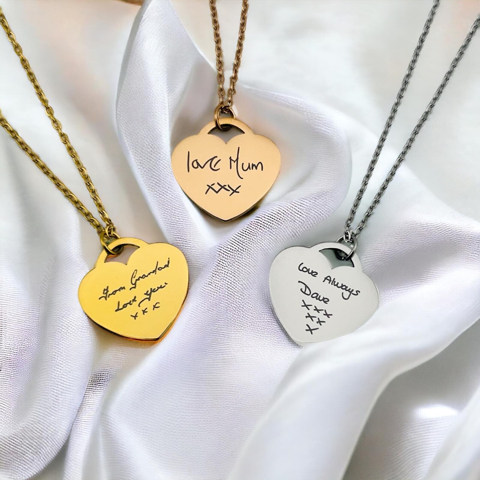 Handwriting Heart Necklace