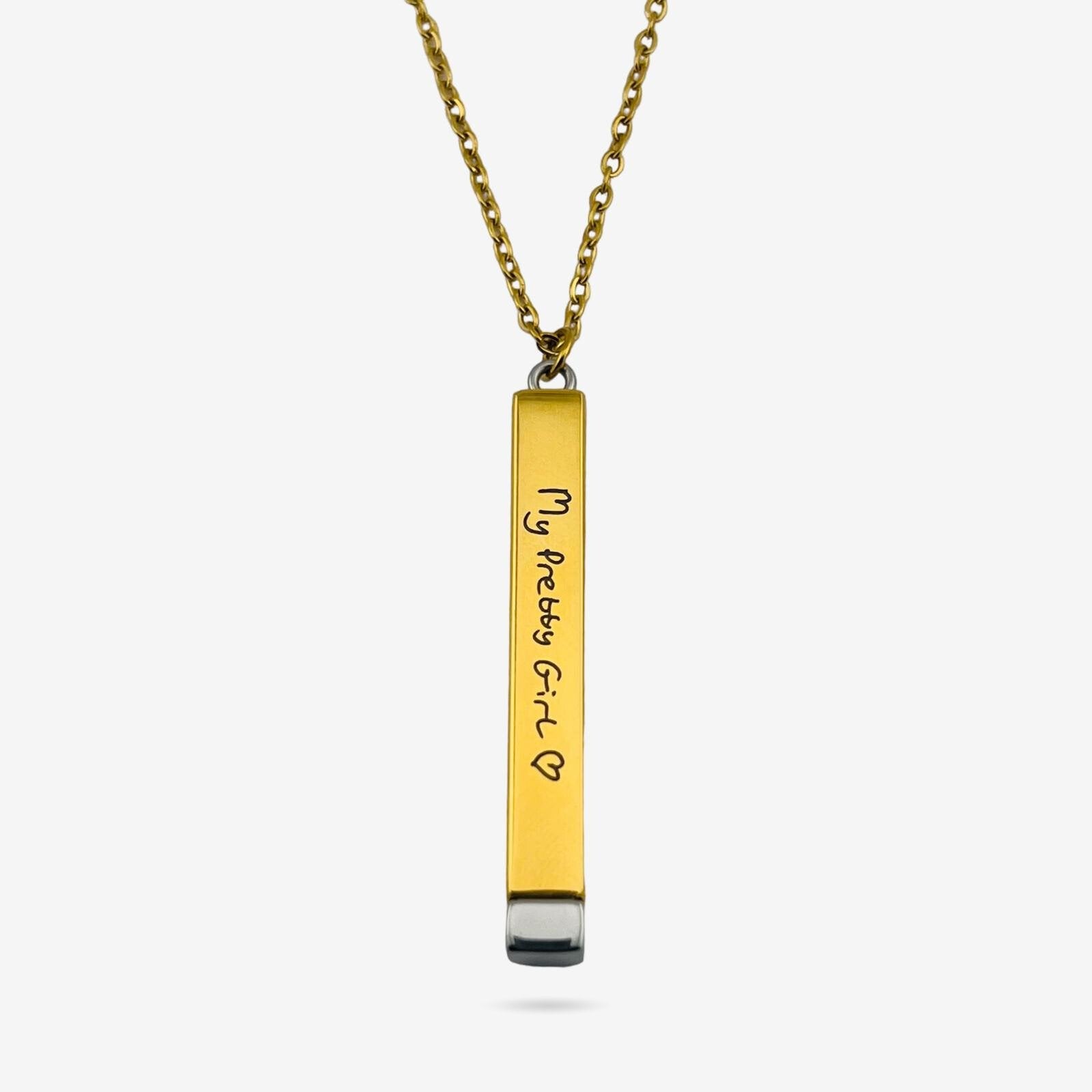 Handwriting Hidden Bar Necklace