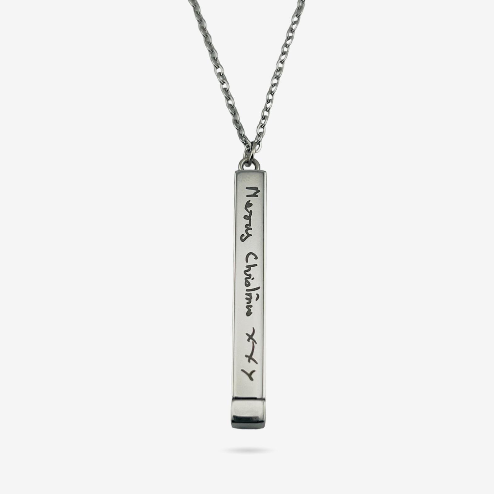 Handwriting Hidden Bar Necklace