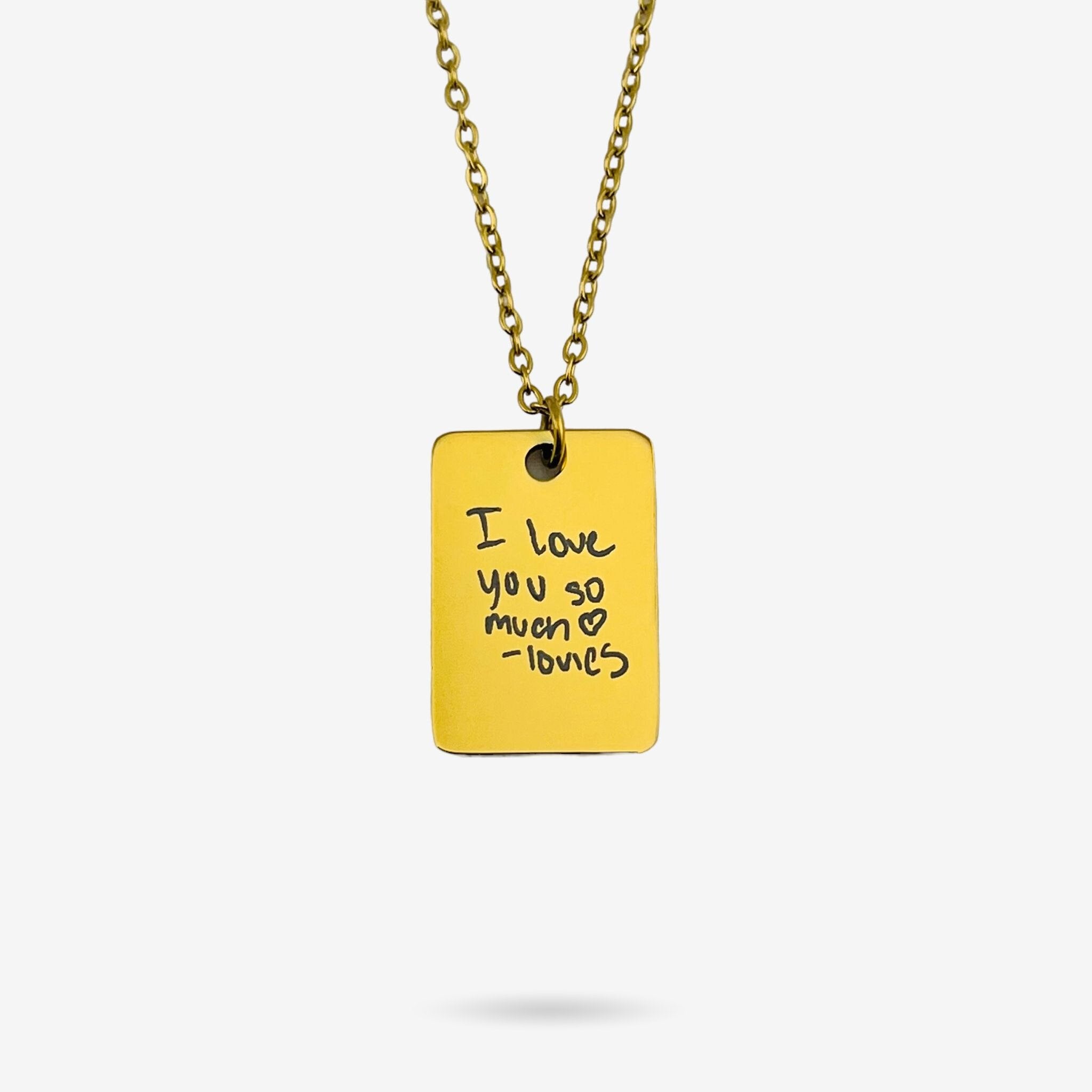 Handwriting Mini Flat Bar Necklace