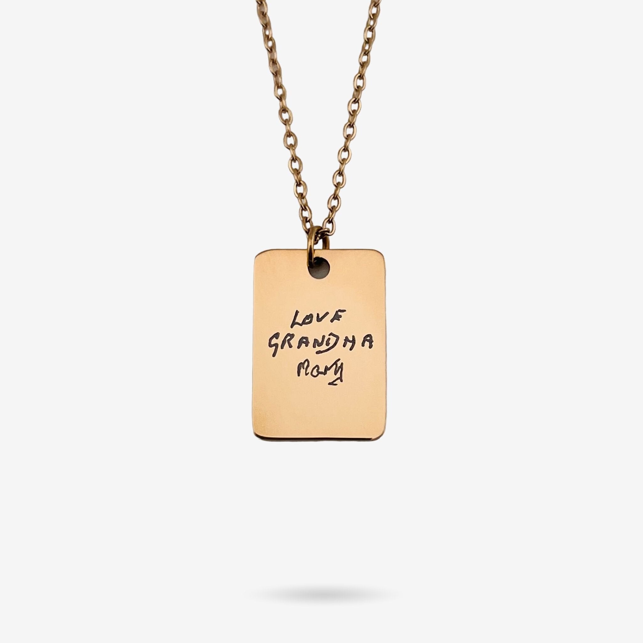 Handwriting Mini Flat Bar Necklace