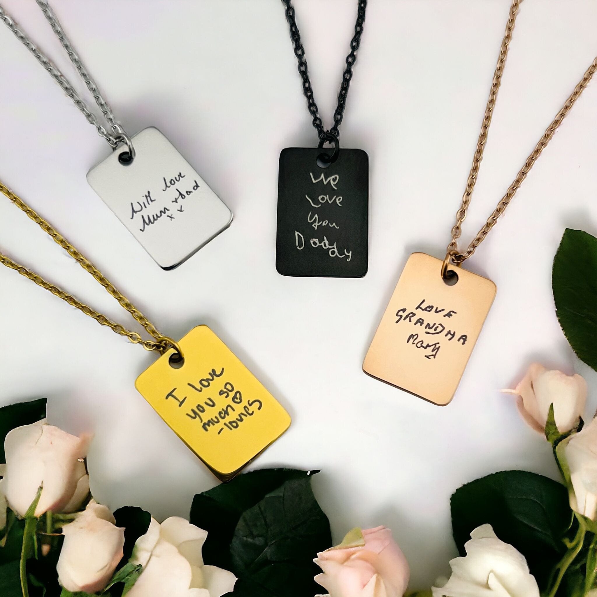 Handwriting Mini Flat Bar Necklace