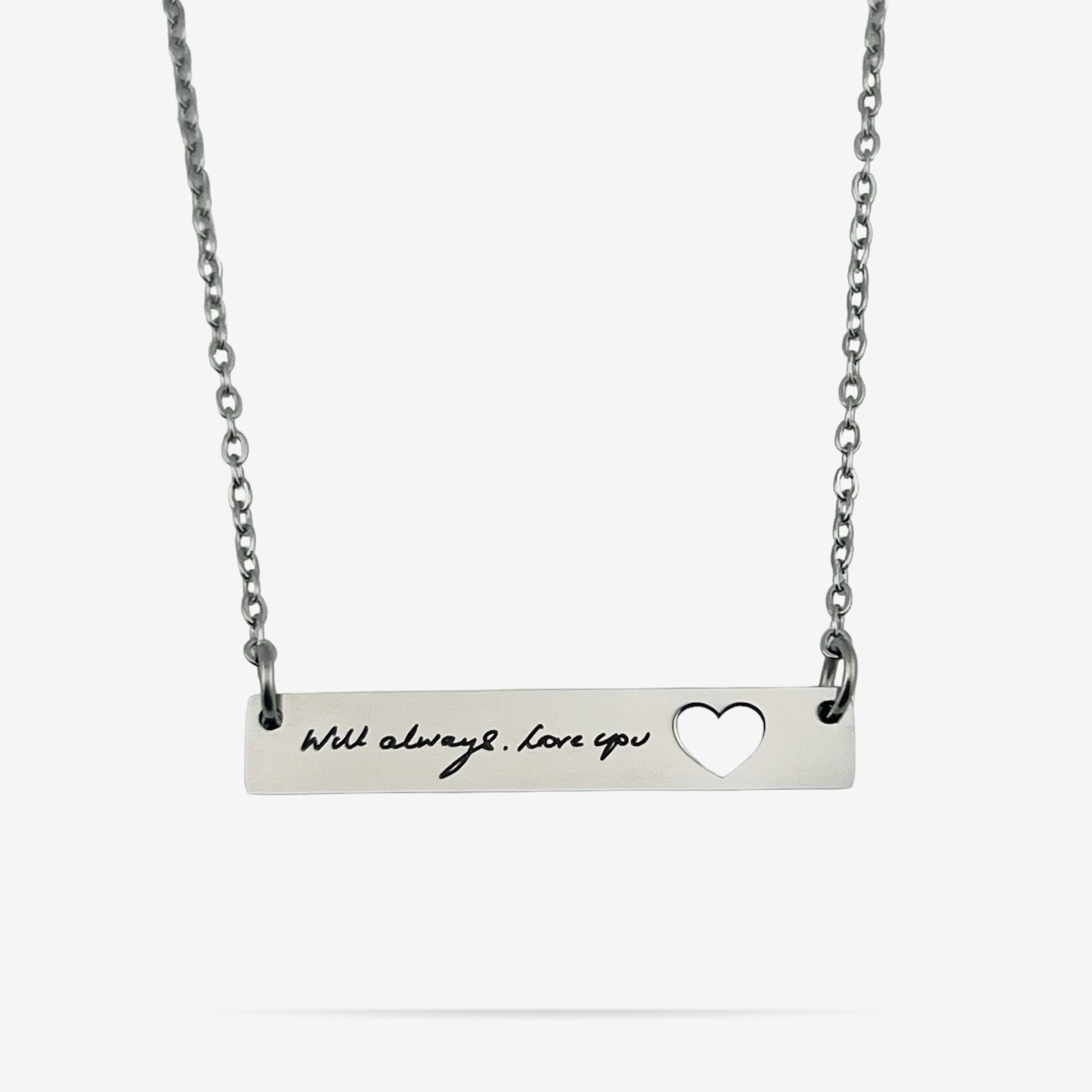 Handwriting Plate Heart Necklace