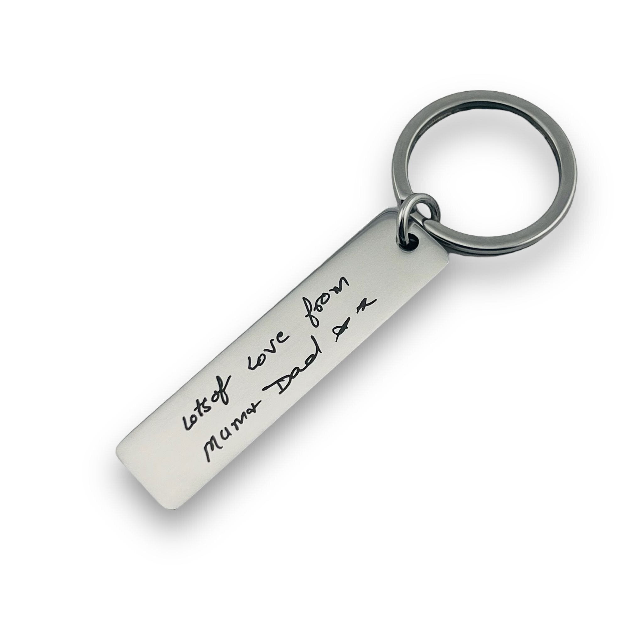 Handwriting Slim Bar Keychain