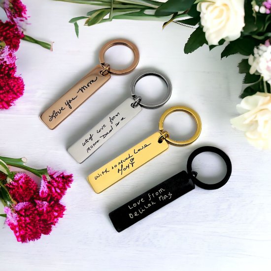 Handwriting Slim Bar Keychain