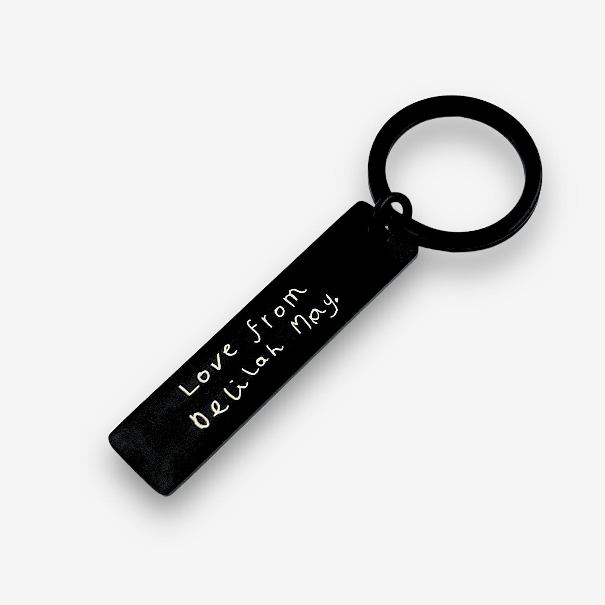 Handwriting Slim Bar Keychain