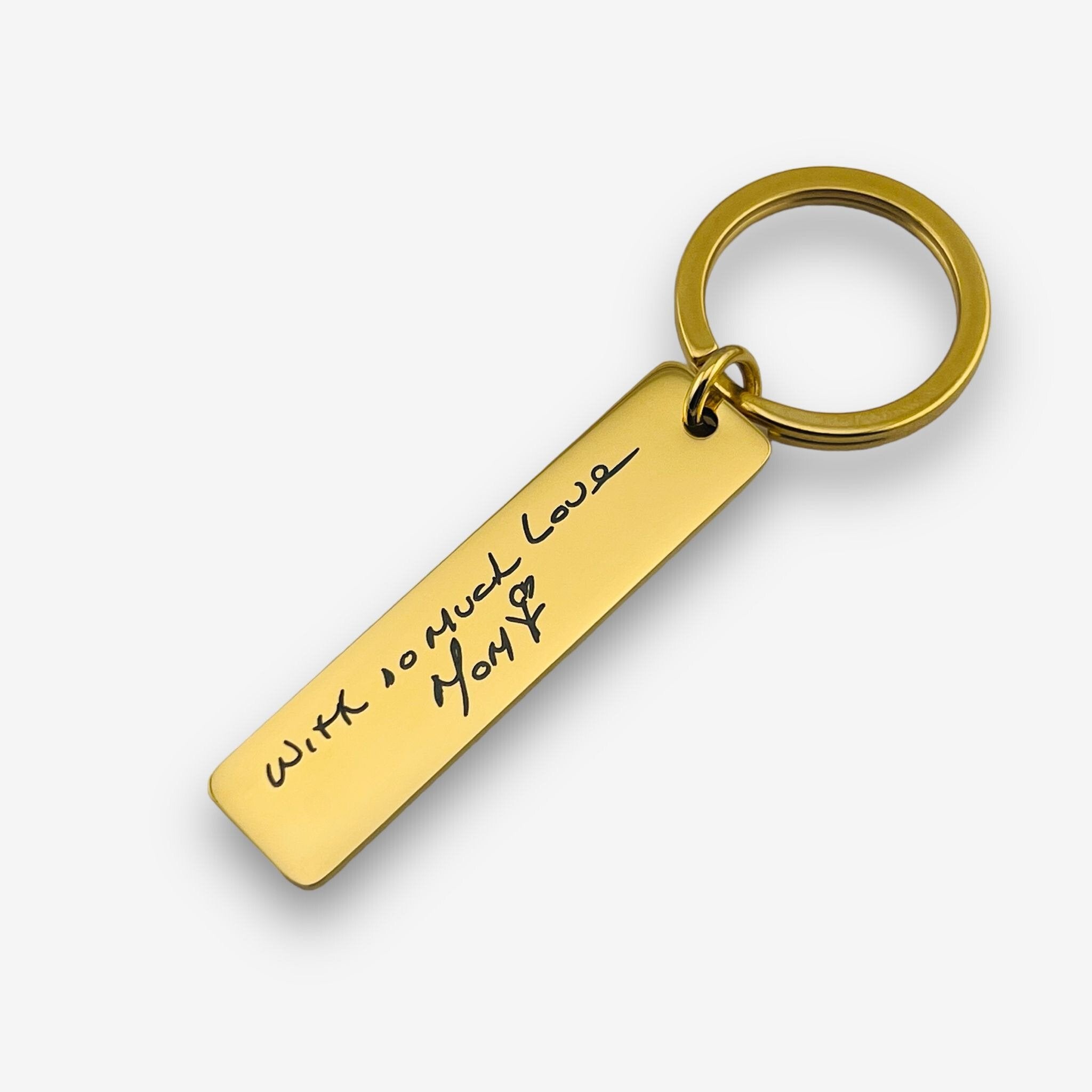 Handwriting Slim Bar Keychain