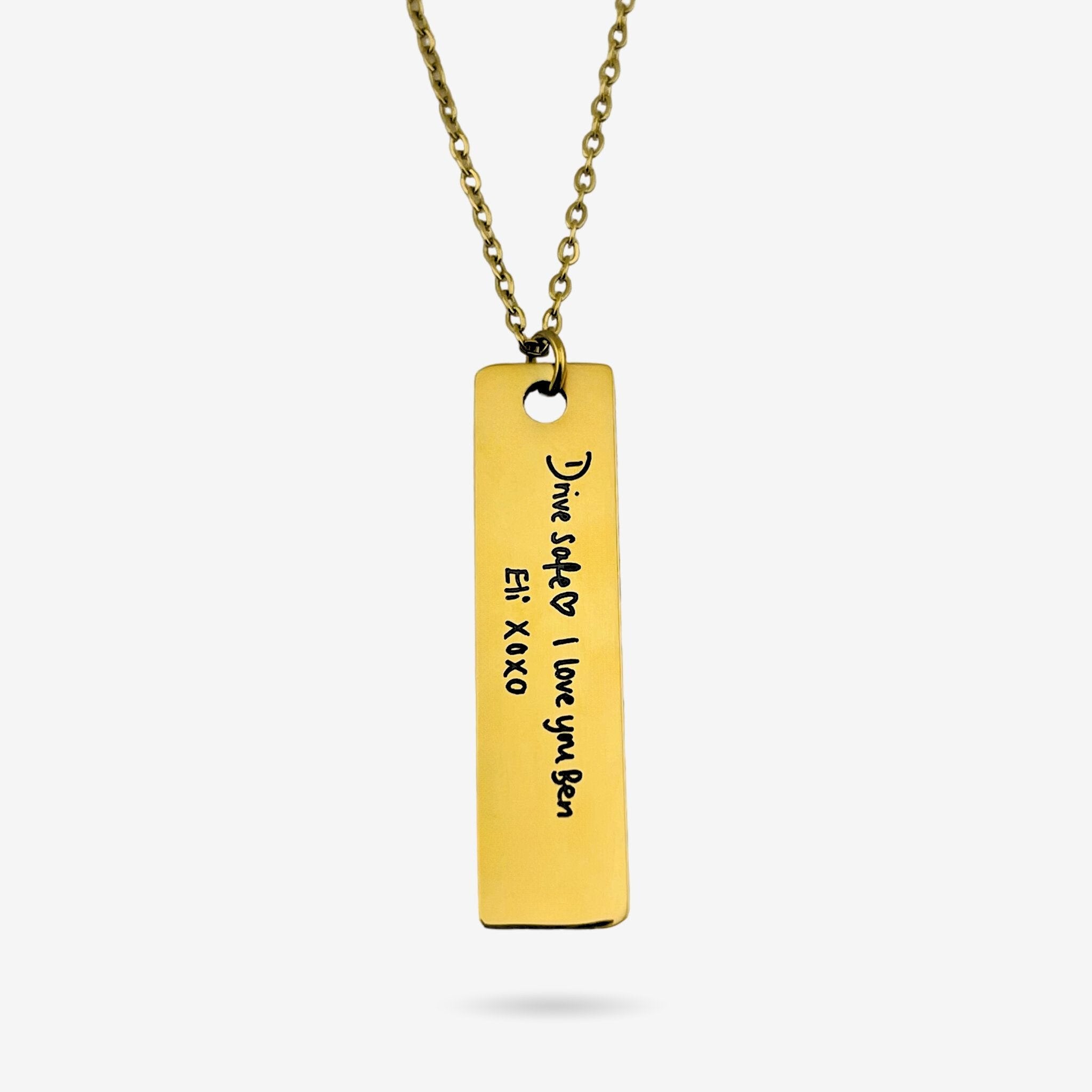 Handwriting Slim Bar Necklace