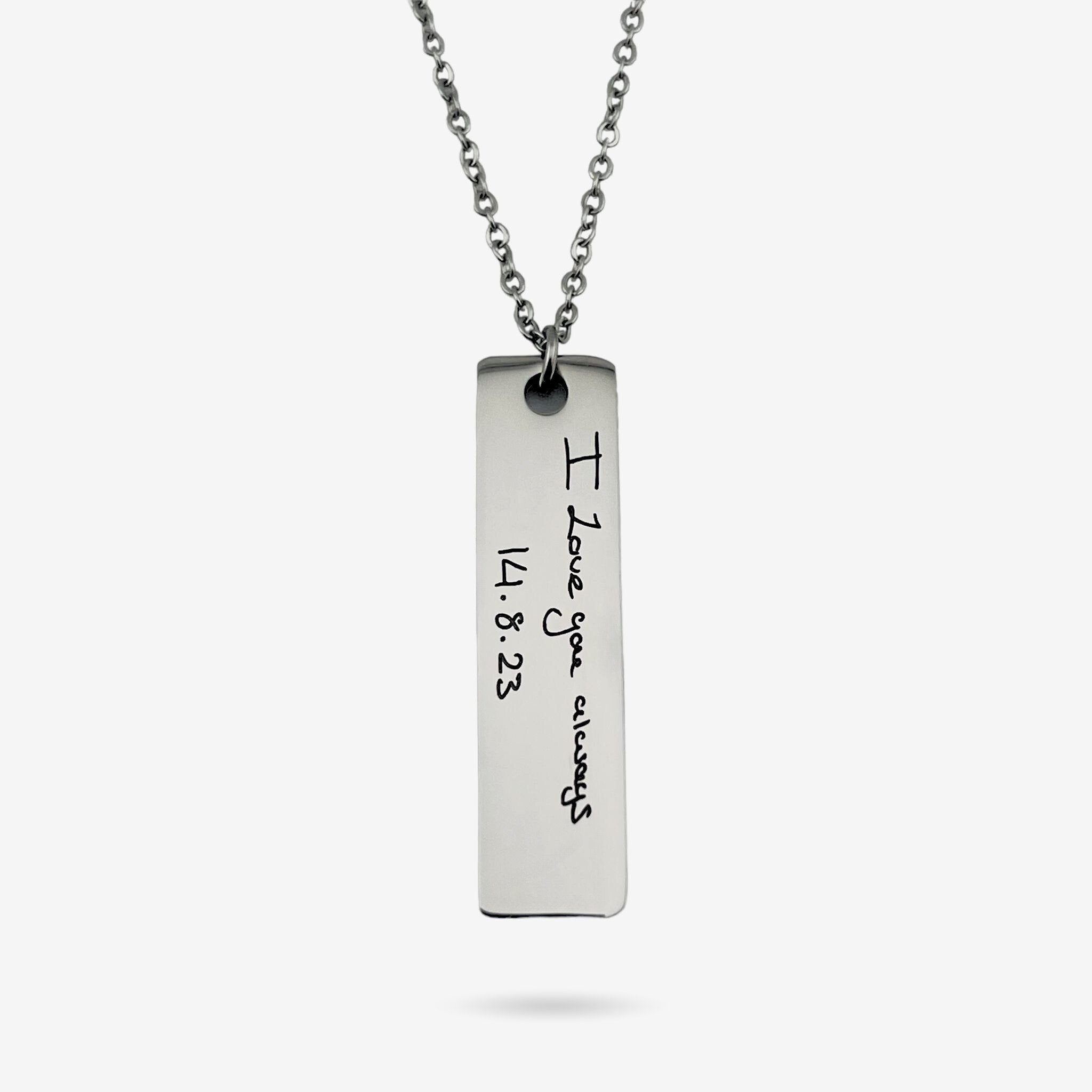 Handwriting Slim Bar Necklace