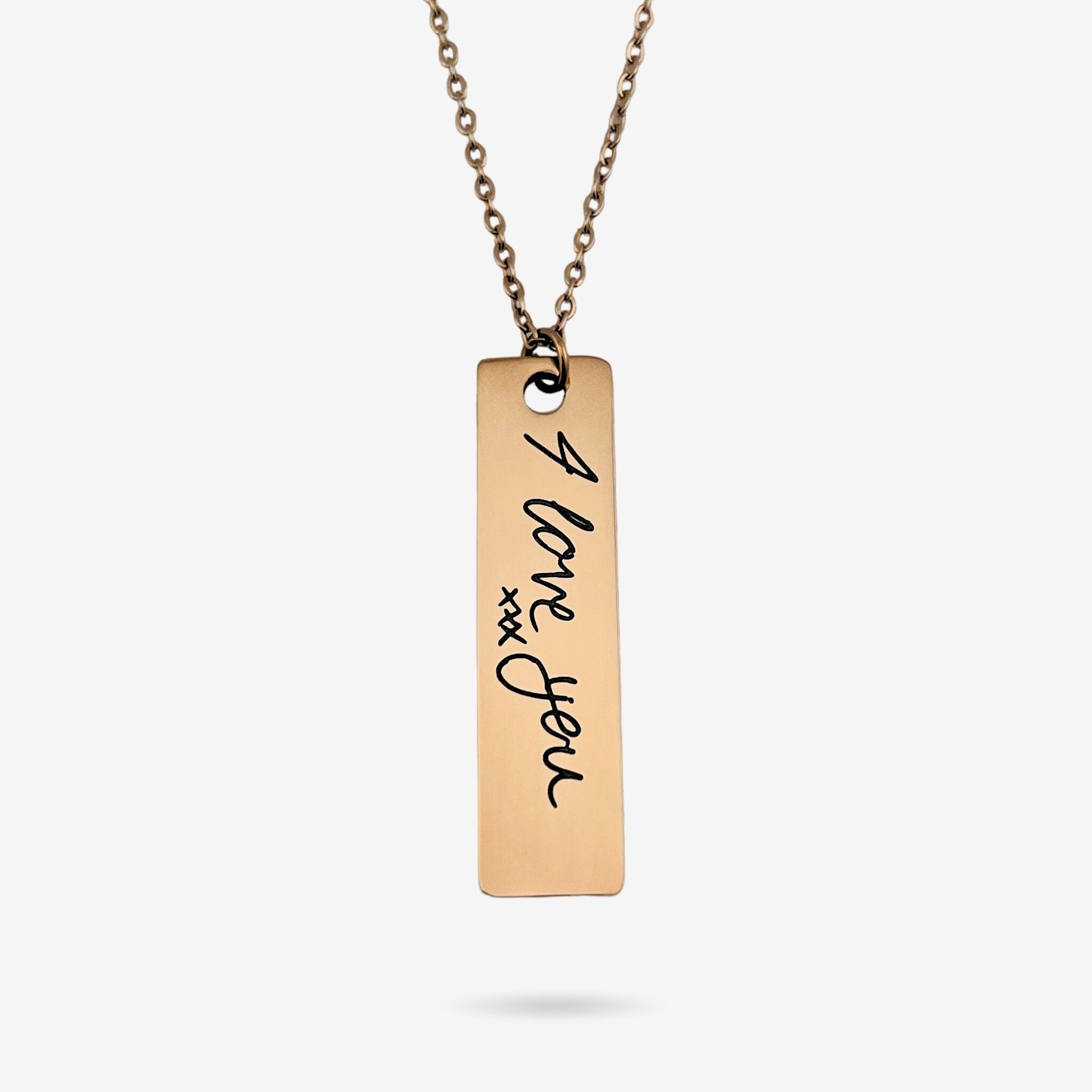 Handwriting Slim Bar Necklace