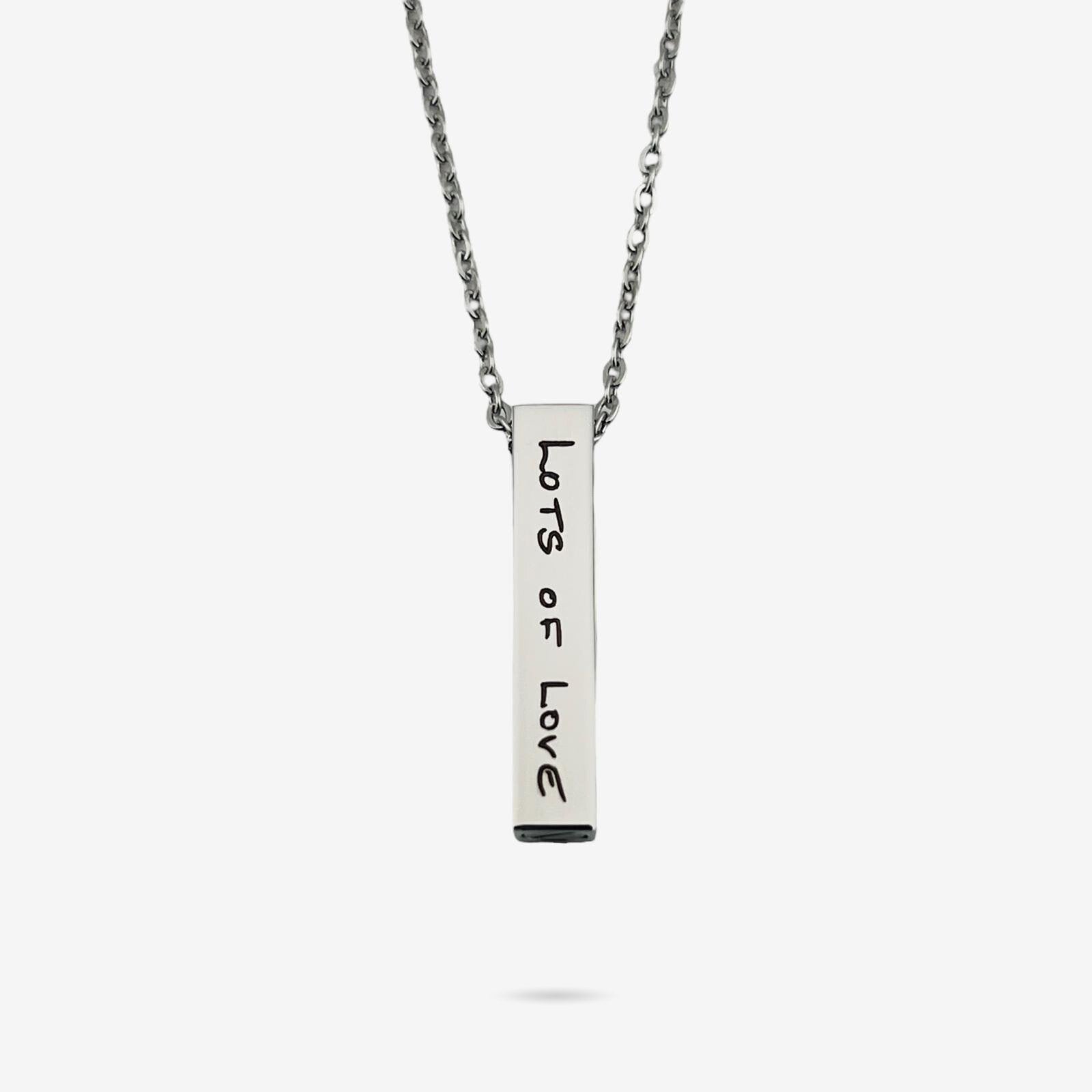 Handwriting Urn Bar Ashes Necklace