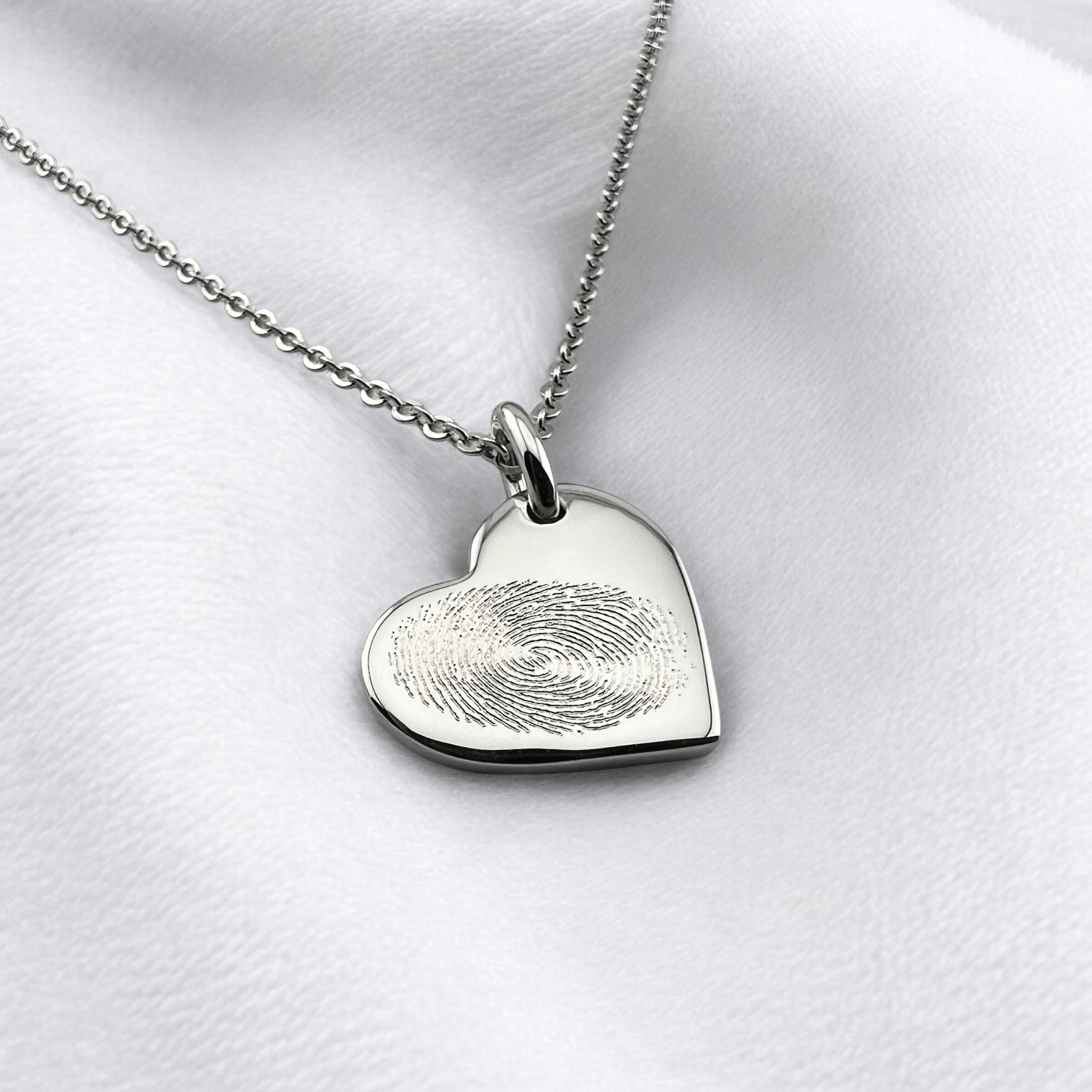 Hanging Heart Fingerprint Necklace - MemoriesMade