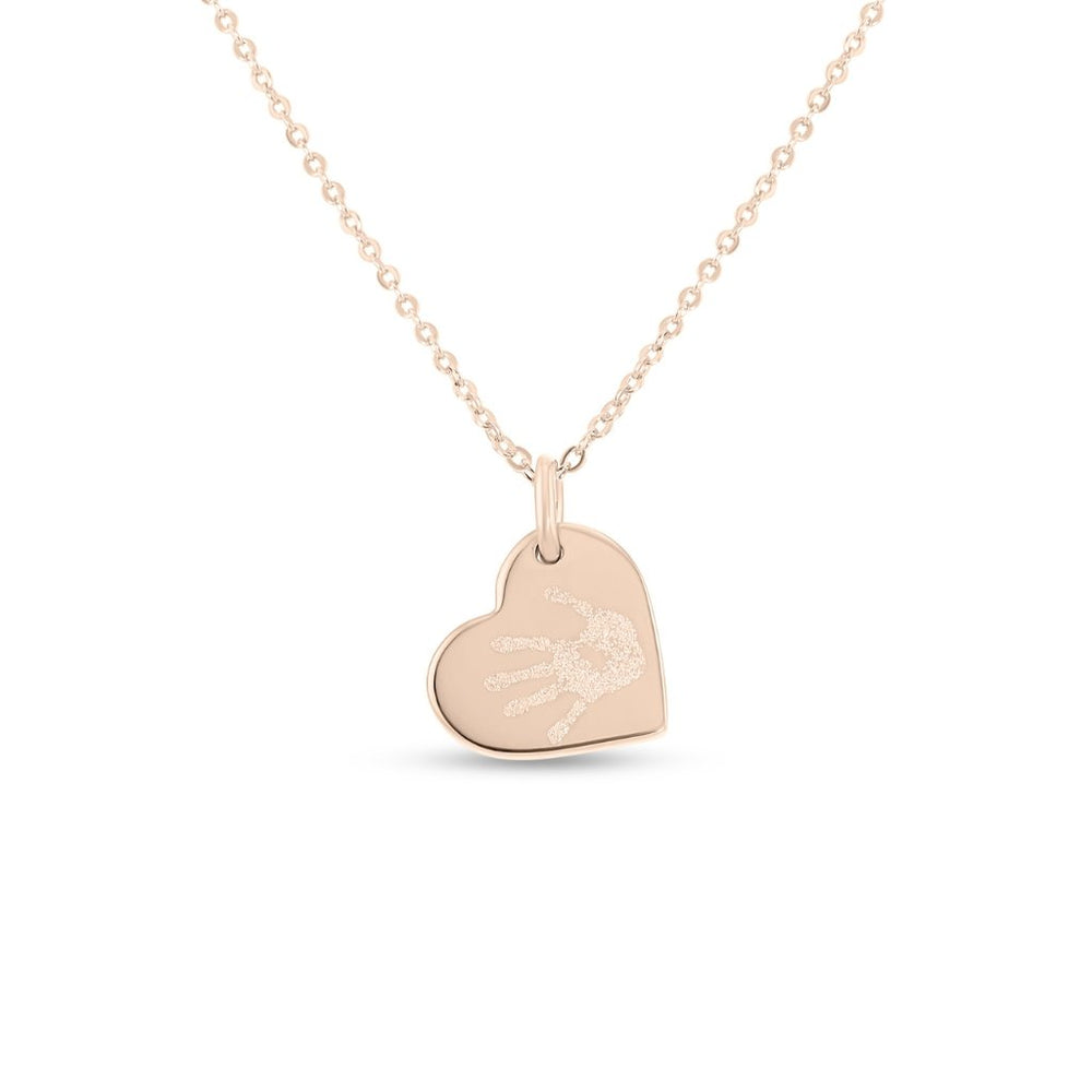 Hanging Heart Handprint or Footprint Necklace - MemoriesMade