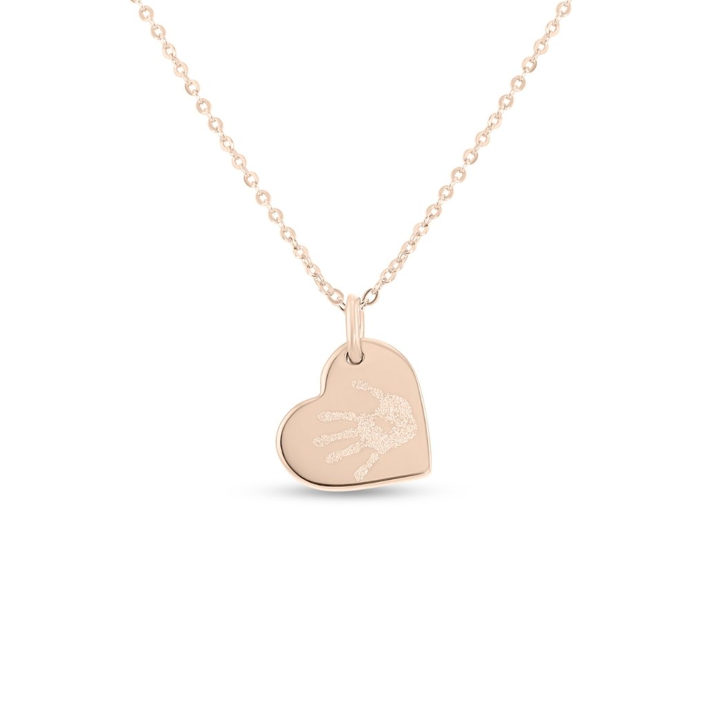 Hanging Heart Handprint or Footprint Necklace - MemoriesMade
