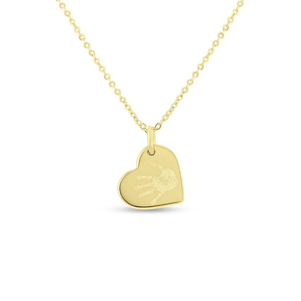 Hanging Heart Handprint or Footprint Necklace - MemoriesMade