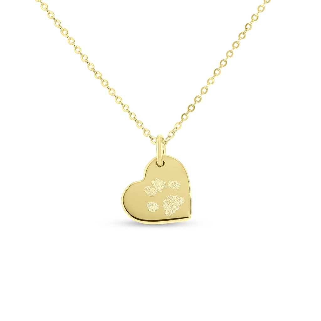 Hanging Heart Pawprint Necklace - MemoriesMade