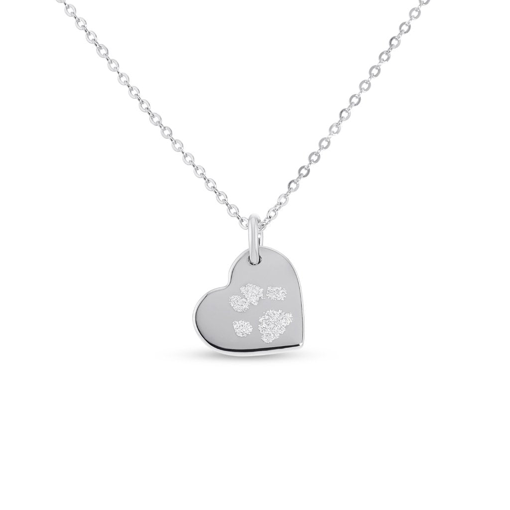 Hanging Heart Pawprint Necklace - MemoriesMade