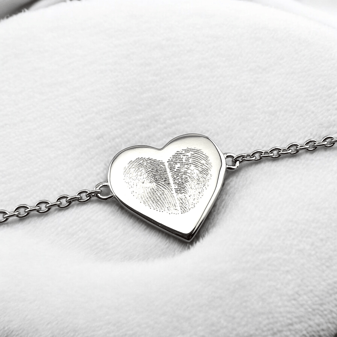 Heart Duo Fingerprint Bracelet - MemoriesMade