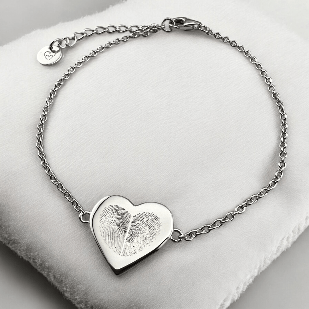 Heart Duo Fingerprint Bracelet - MemoriesMade