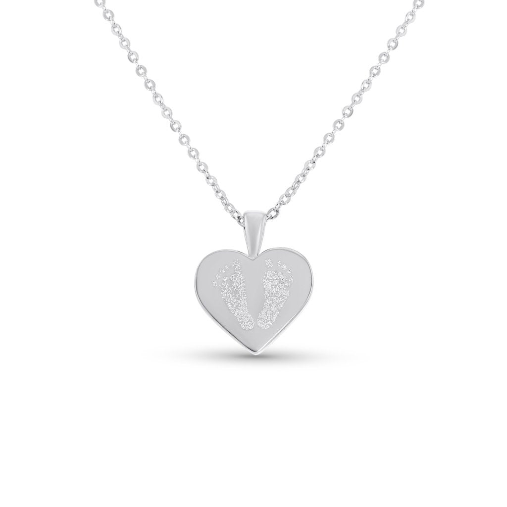 Heart Handprint or Footprint Necklace - MemoriesMade