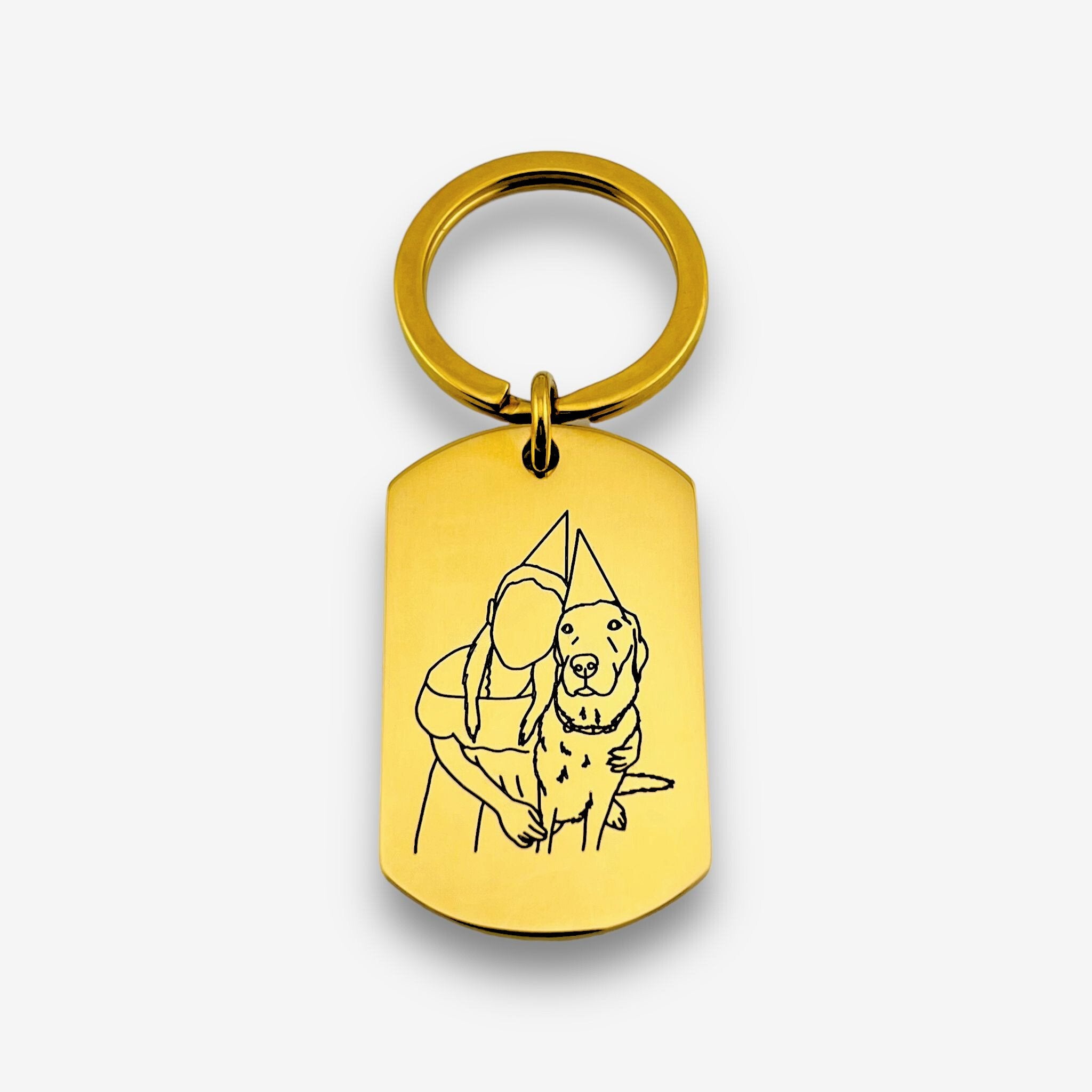 Line Art Flat Bar Keychain - MemoriesMade