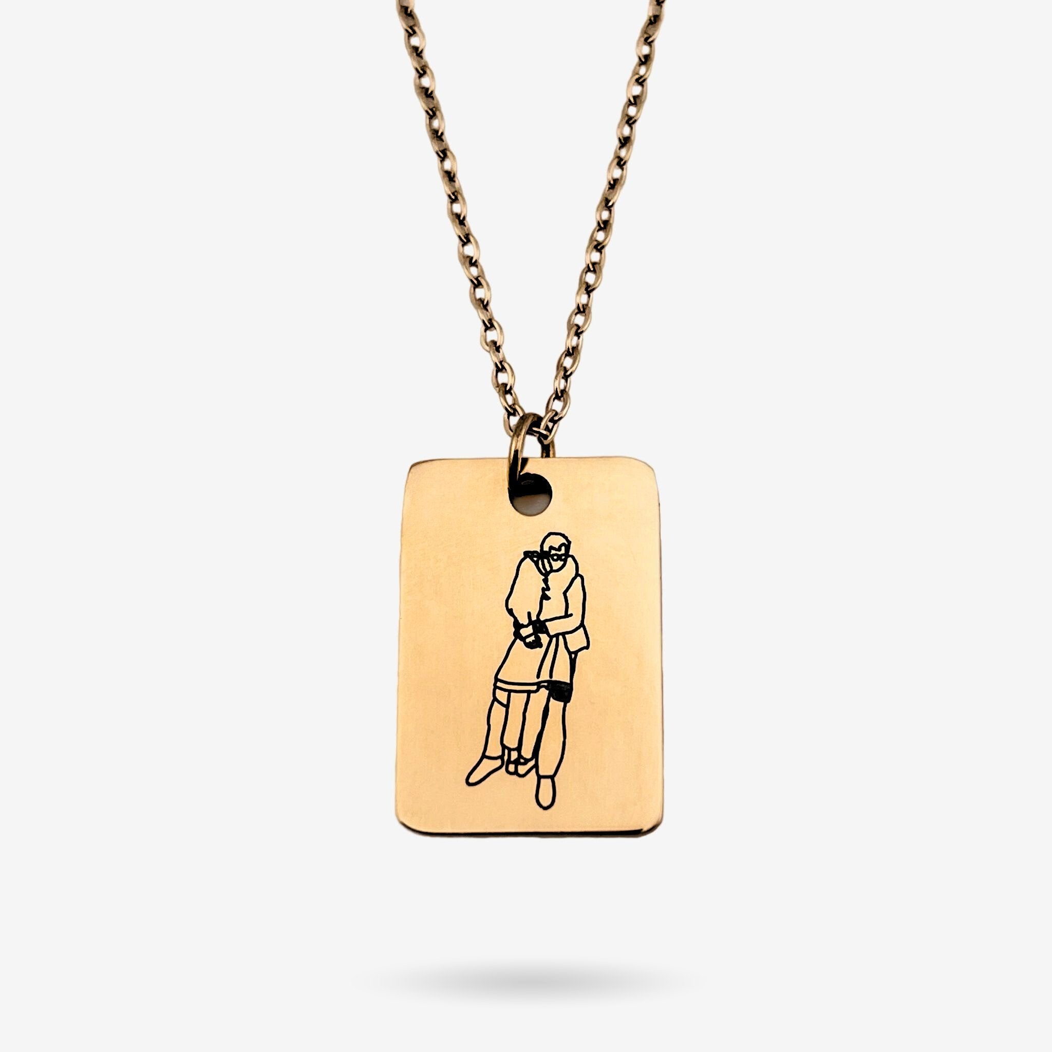 Line Art Mini Bar Necklace - MemoriesMade