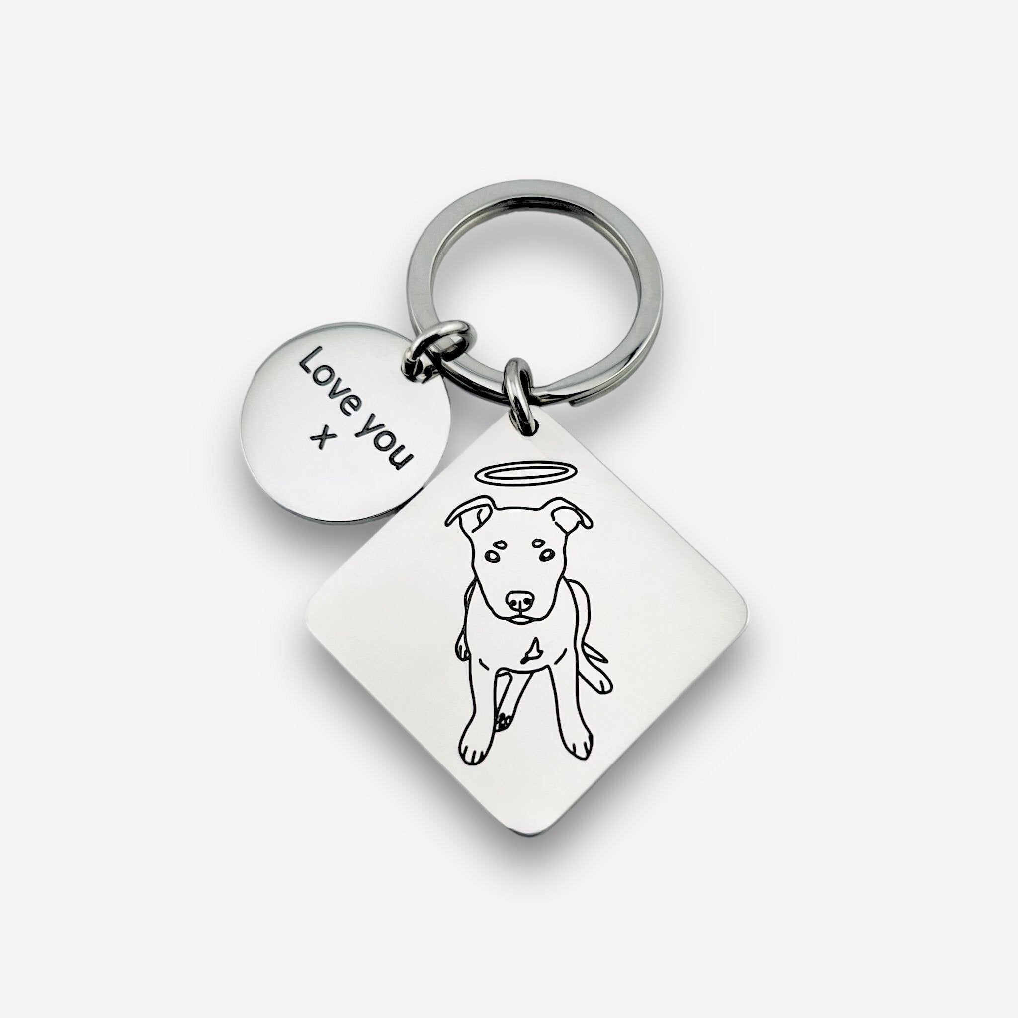 Line Art Square Keychain - MemoriesMade