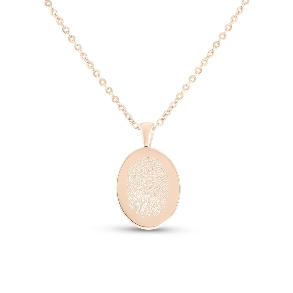 Oval Fingerprint Necklace - MemoriesMade