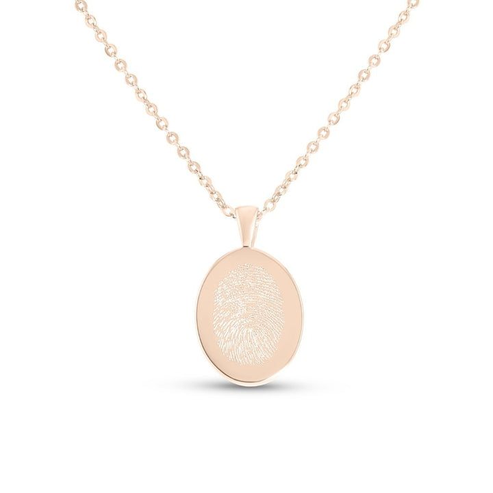 Oval Fingerprint Necklace - MemoriesMade