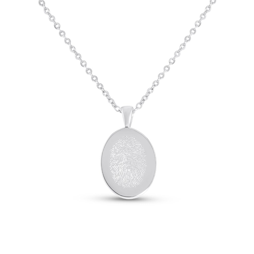 Oval Fingerprint Necklace - MemoriesMade