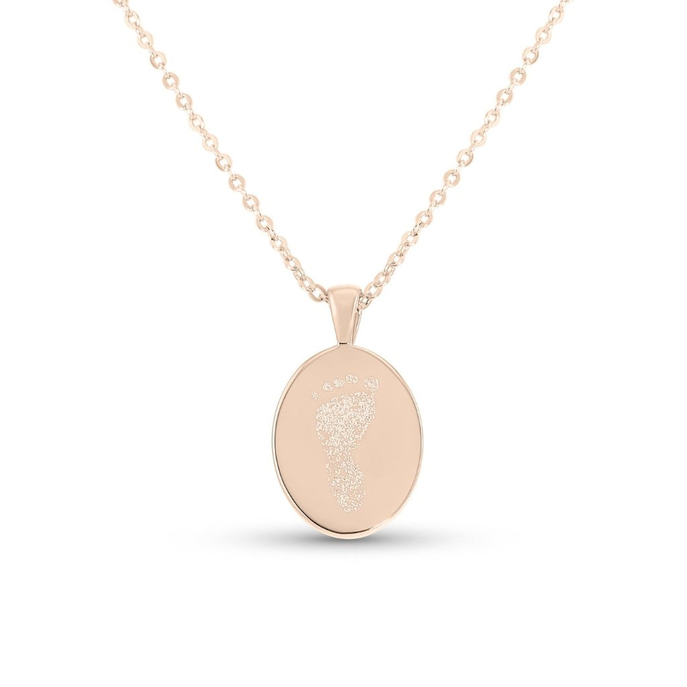 Oval Handprint or Footprint Necklace - MemoriesMade