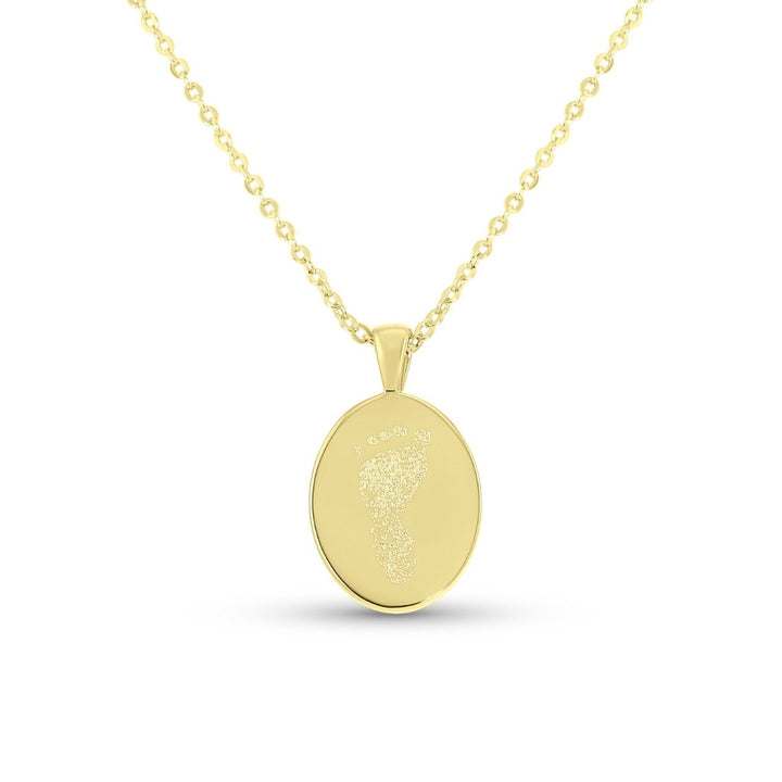 Oval Handprint or Footprint Necklace - MemoriesMade