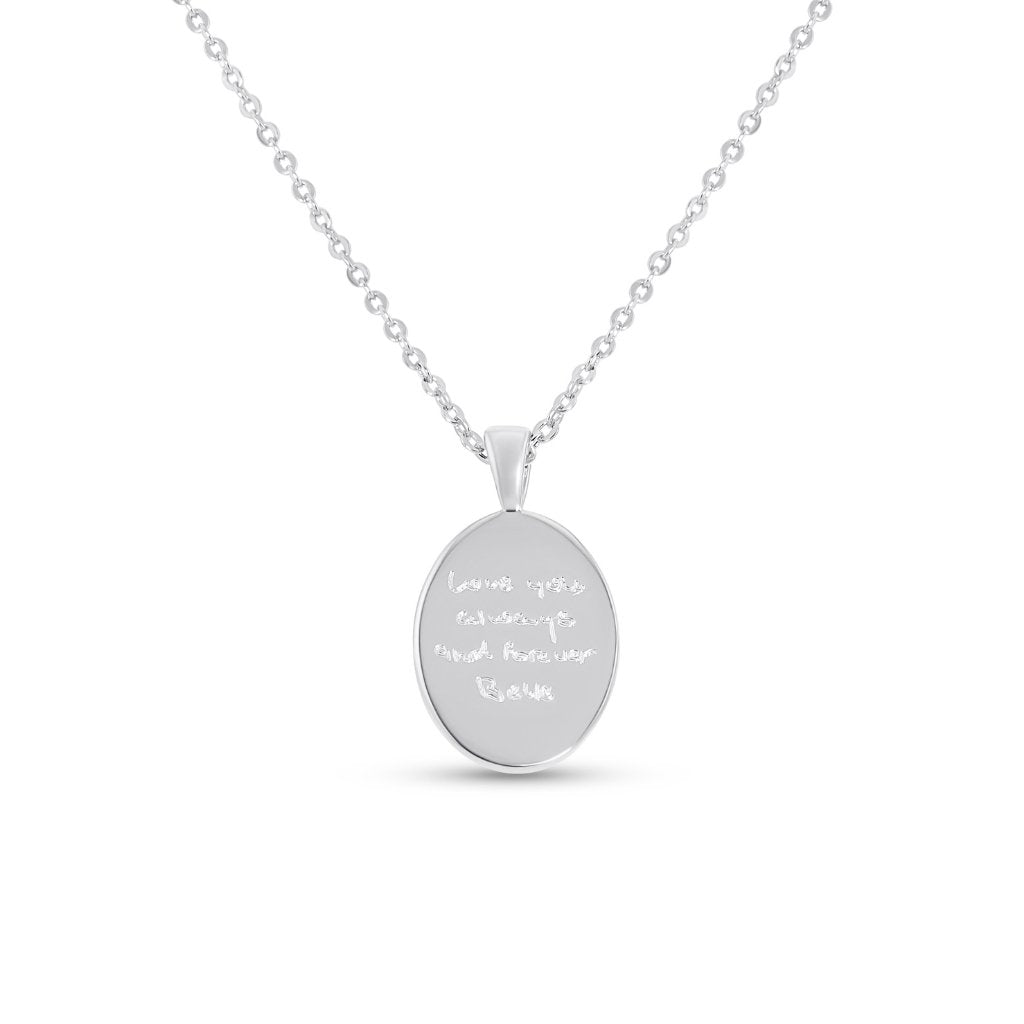 Oval Handwriting Necklace - MemoriesMade