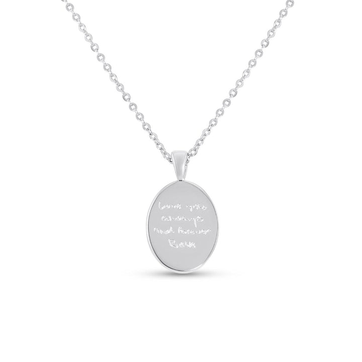 Oval Handwriting Necklace - MemoriesMade