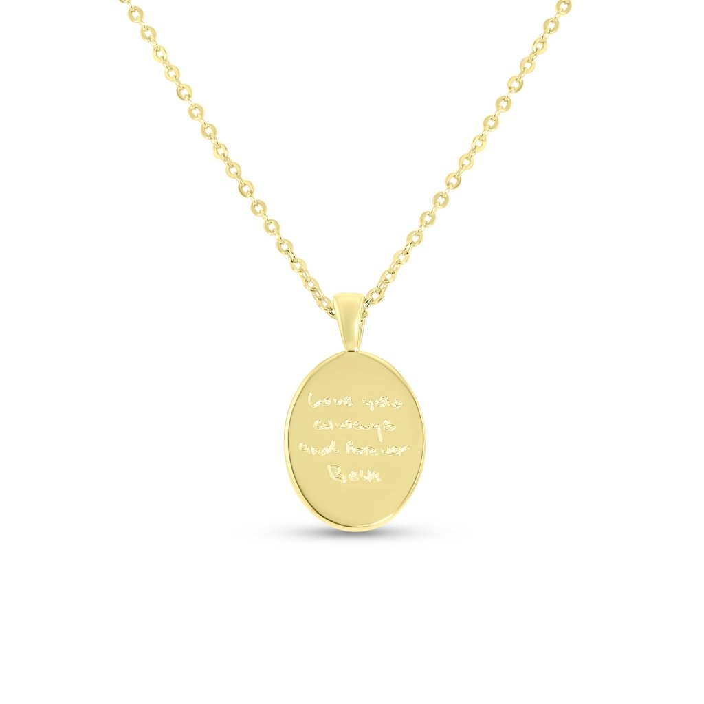 Oval Handwriting Necklace - MemoriesMade