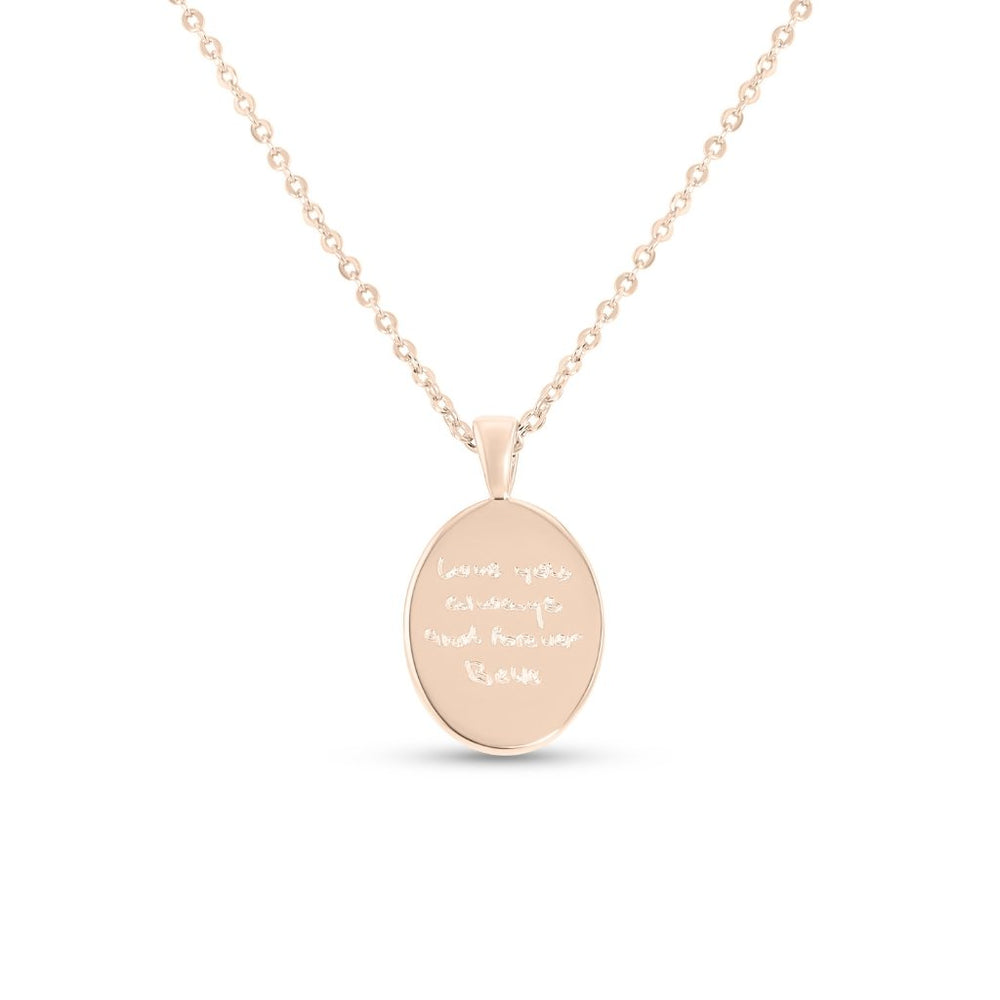 Oval Handwriting Necklace - MemoriesMade